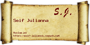 Seif Julianna névjegykártya