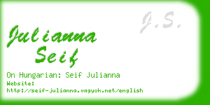 julianna seif business card
